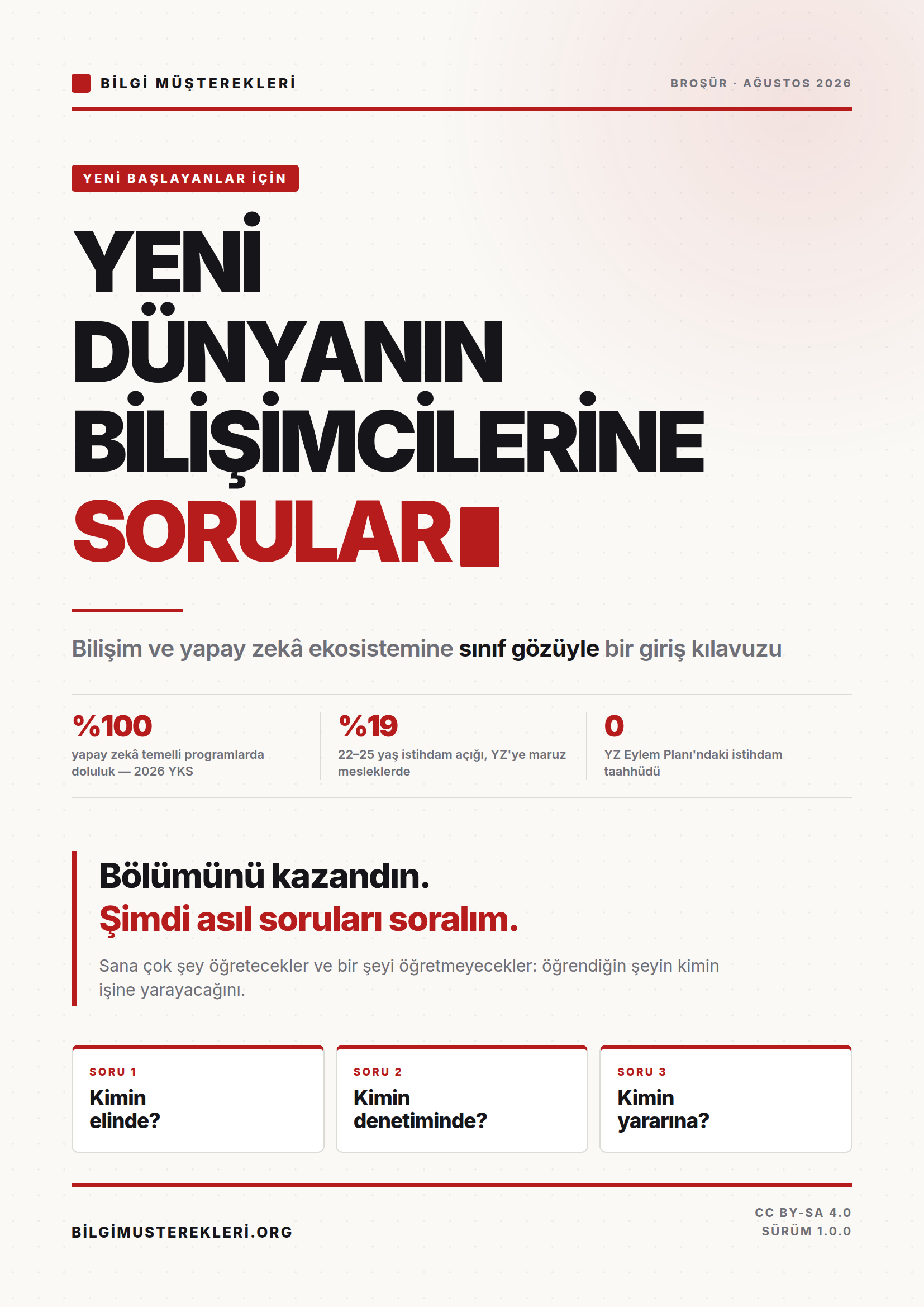 Kapak: Yeni Dünyanın Bilişimcilerine Sorular