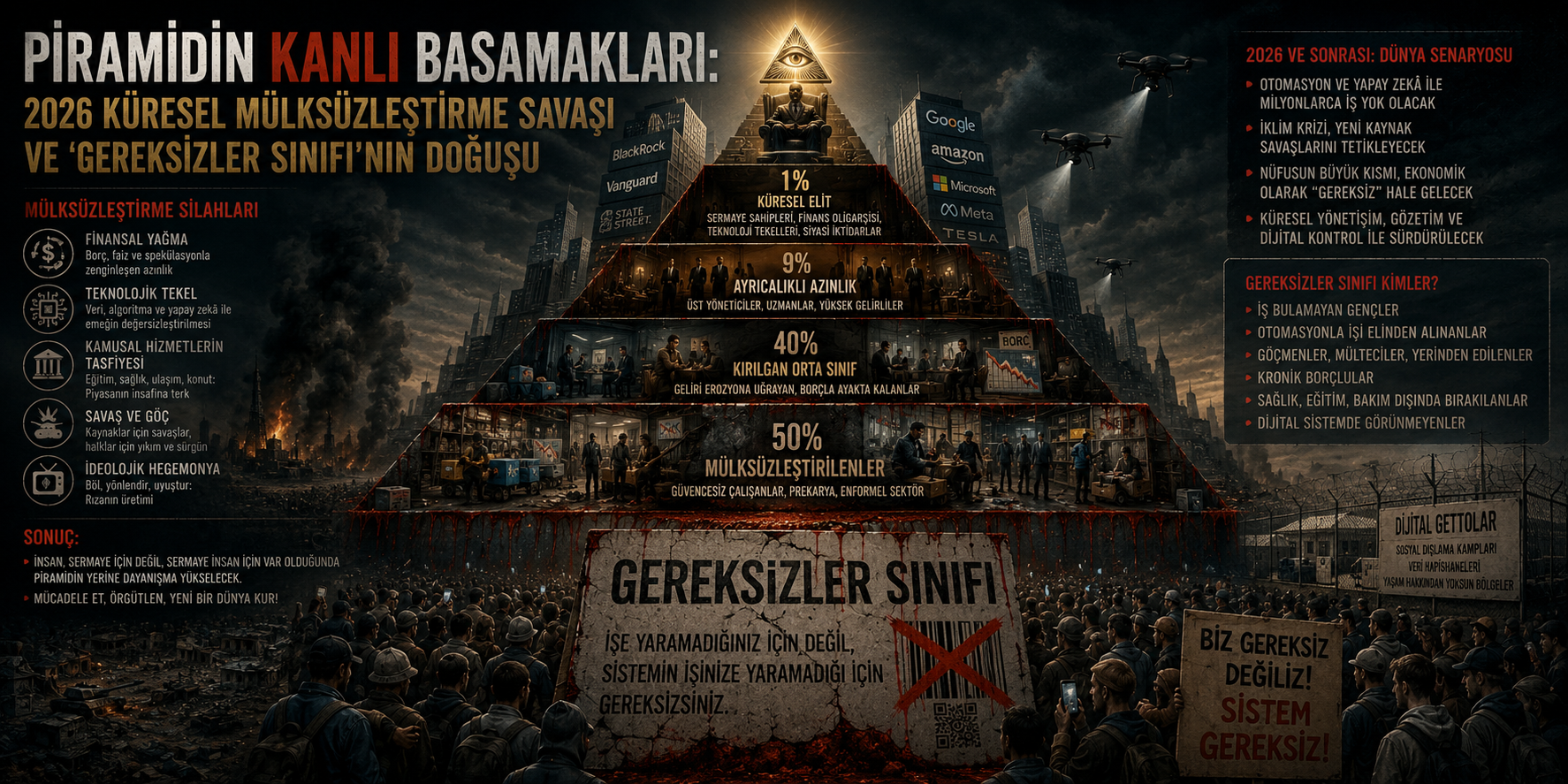 Piramidin Kanlı Basamakları: 2026 Küresel Mülksüzleştirme Savaşı ve 'Gereksizler Sınıfı'nın Doğuşu